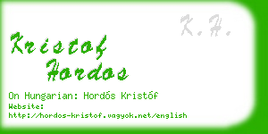 kristof hordos business card
